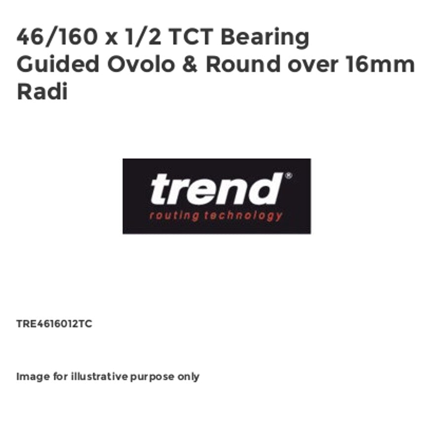 46/160 x 1/2 TCT Bearing Guided Ovolo & Round over 16mm Radi