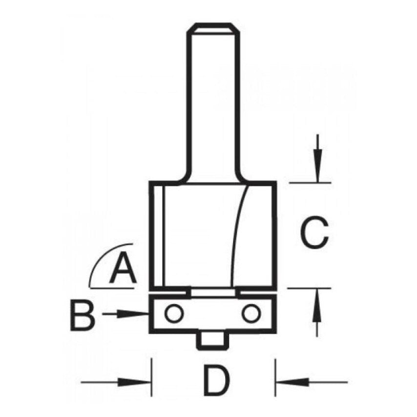 46/210 1/2" TC Bearing Guided Trimmer 90DEG 12.7mm