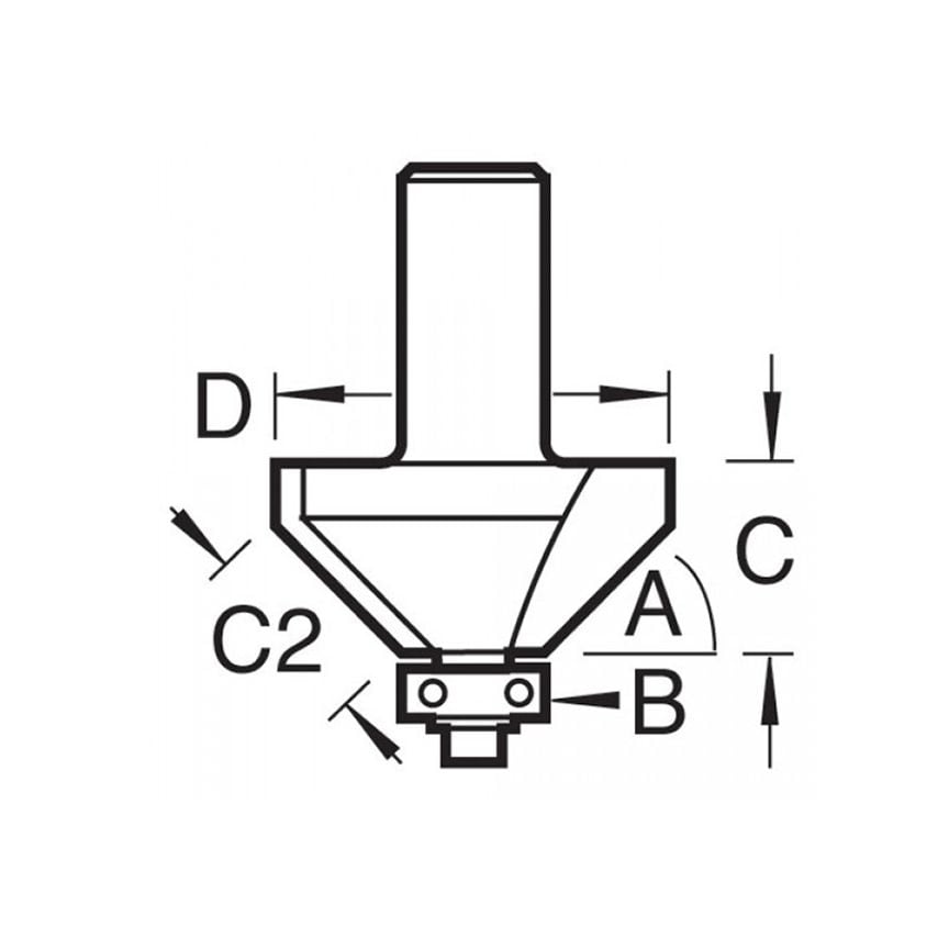 46/37 x 1/4 TCT Bearing Guided Chamfer 45 31.8 x 12mm TRE463714TC