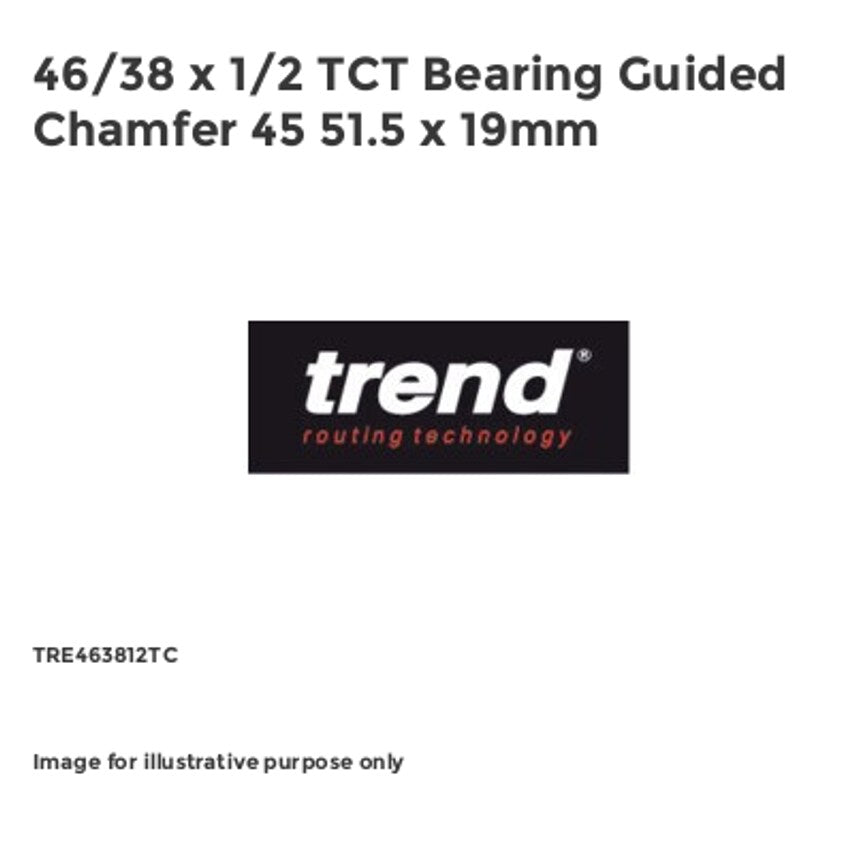 46/38 x 1/2 TCT Bearing Guided Chamfer 45 51.5 x 19mm