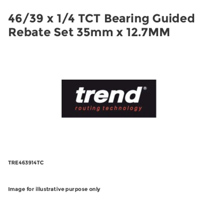 46/39 x 1/4 TCT Bearing Guided Rebate Set 35mm x 12.7MM
