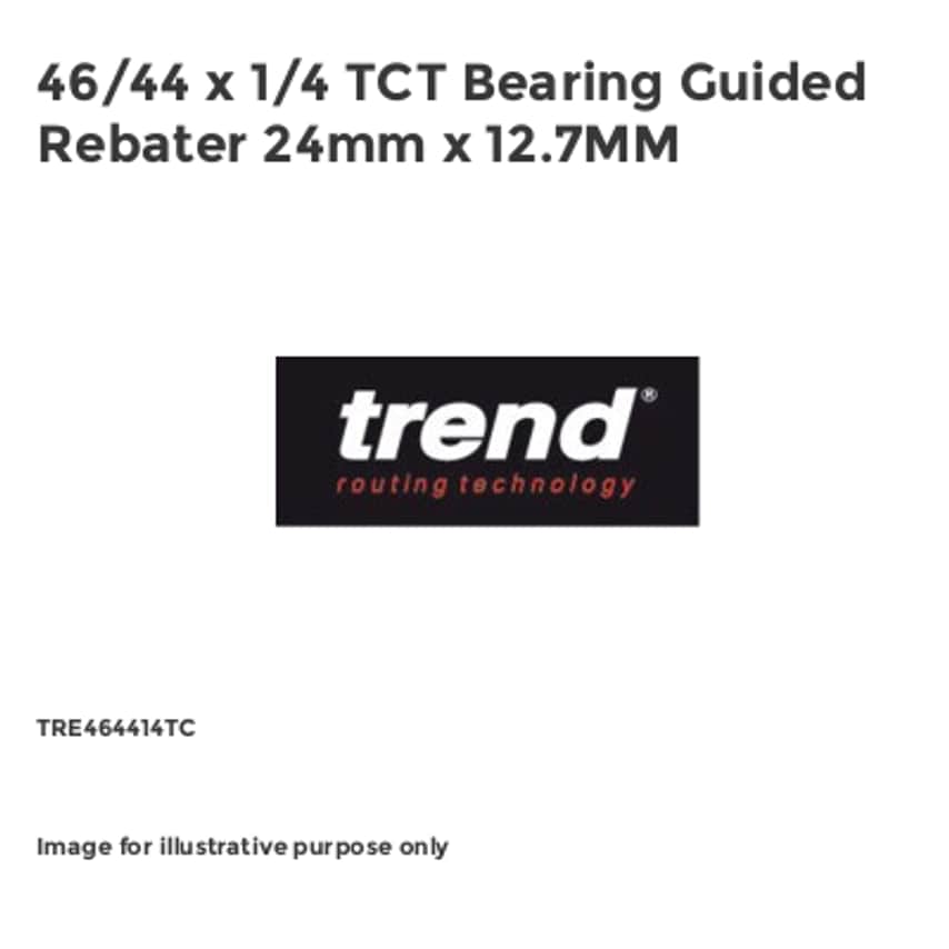 46/44 x 1/4 TCT Bearing Guided Rebater 24mm x 12.7MM