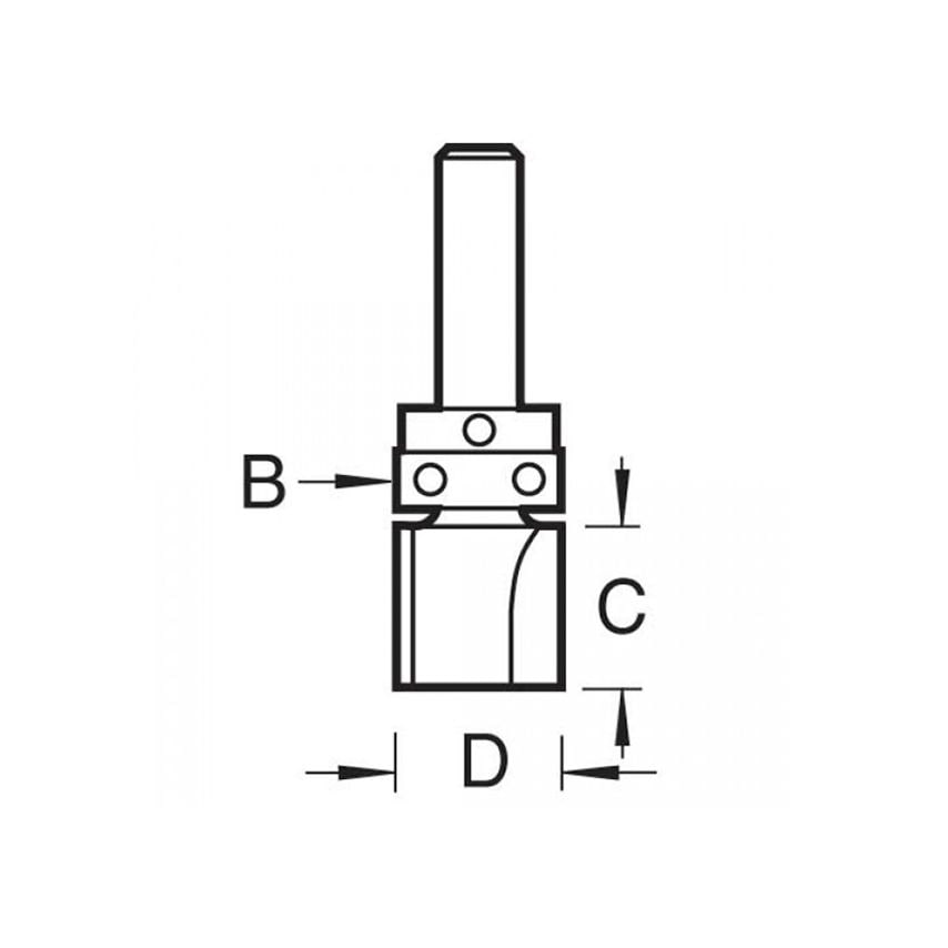 46/91 x 1/4 TCT 90 Shank Mounted Template Profiler 12.7 x 9.5mm TRE469114TC