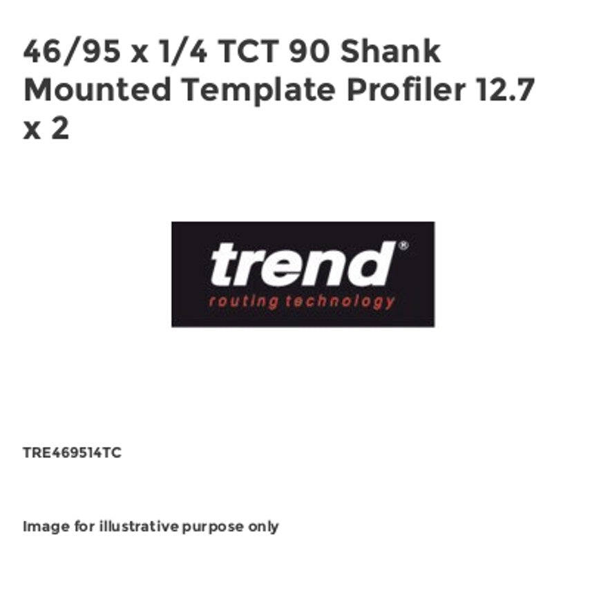 46/95 x 1/4 TCT 90 Shank Mounted Template Profiler 12.7 x 2