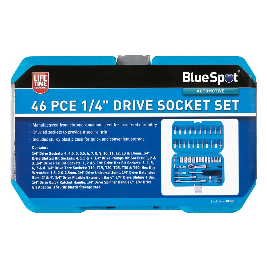 46 Piece 1/4" Drive Socket Set