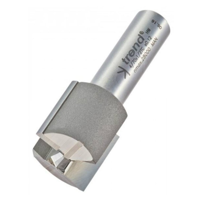 4/70 1/2" TC Two Flute Straight Cutter with TCT Plunge Centre Tip. 25.0mm