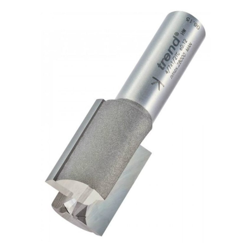 4/7 1/2" TC Two Flute Straight Cutter with TCT Plunge Centre Tip. 22.2mm