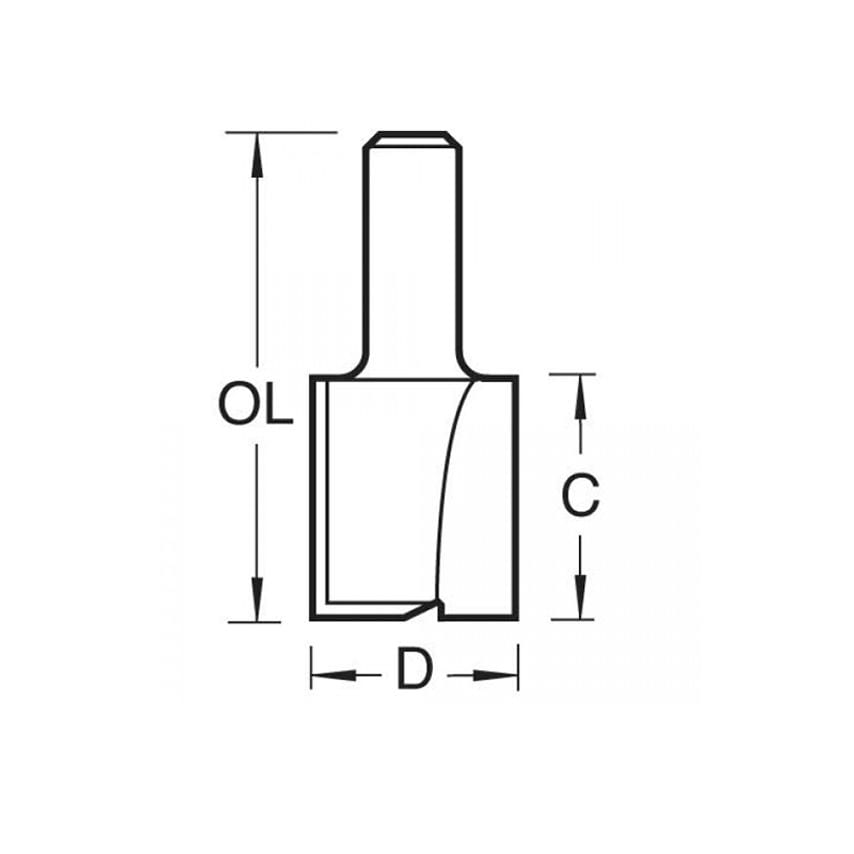 4/80 x 1/2 TCT Two Flute Cutter 25.4 x 37mm TRE48012TC