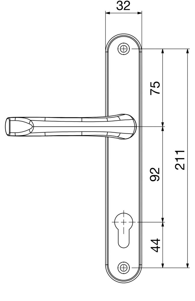 Mila ProLinea Lever Door Handles Type B Pair Gold