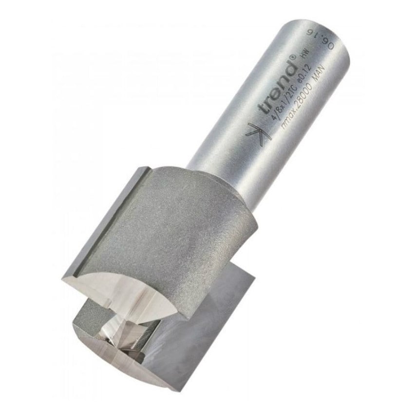 4/8 1/2" TC Two Flute Straight Cutter with TCT Plunge Centre Tip. 25.4mm