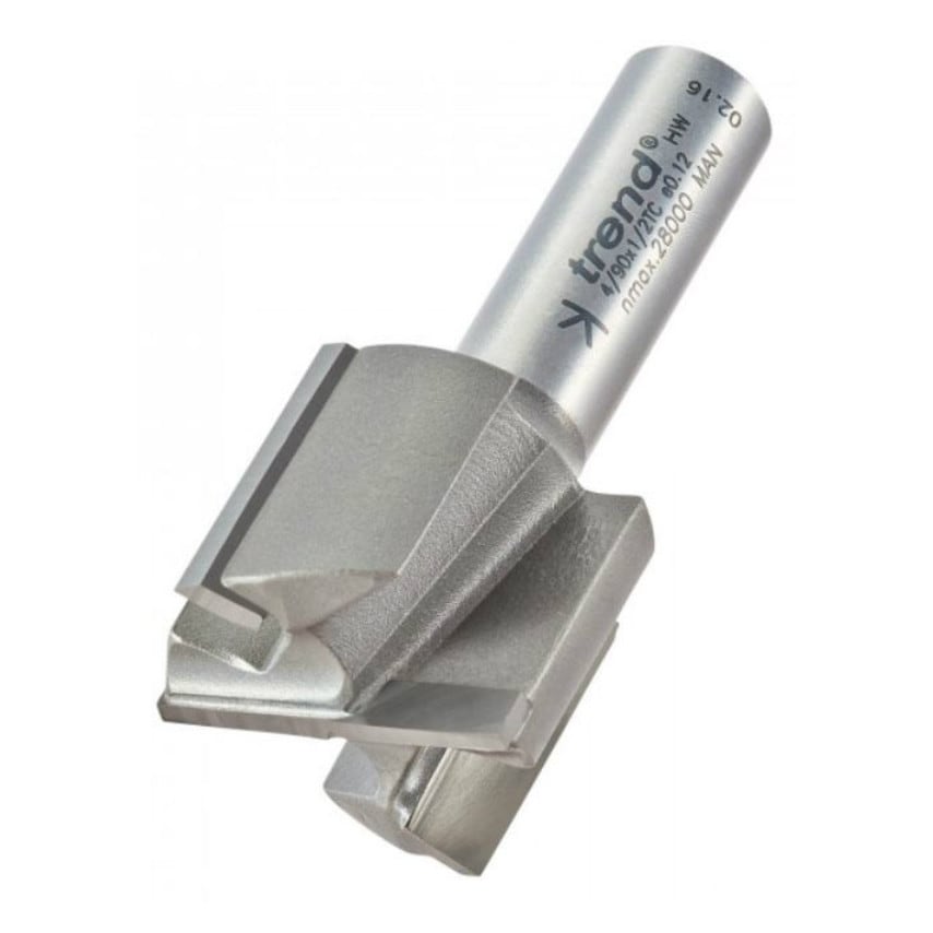4/90 1/2" TC Two Flute Straight Cutter with TCT Plunge Centre Tip 31.7mm