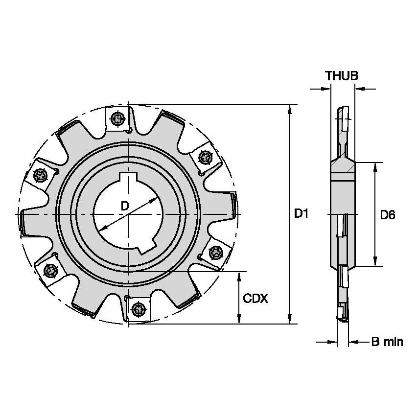 4.96102-206 Narrow Slotting Cutter D=100 Z