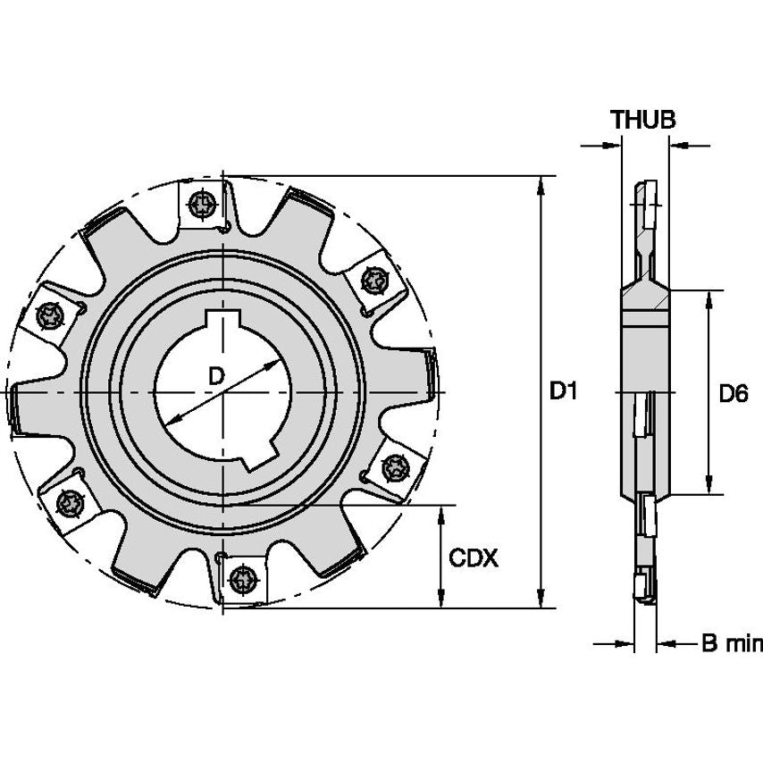 4.96124-212 Narrow Slotting Cutter D=125 Z