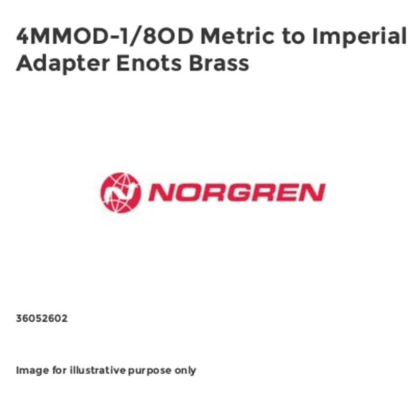 4MMOD-1/8OD Metric to Imperial Adapter Enots Brass 36052602
