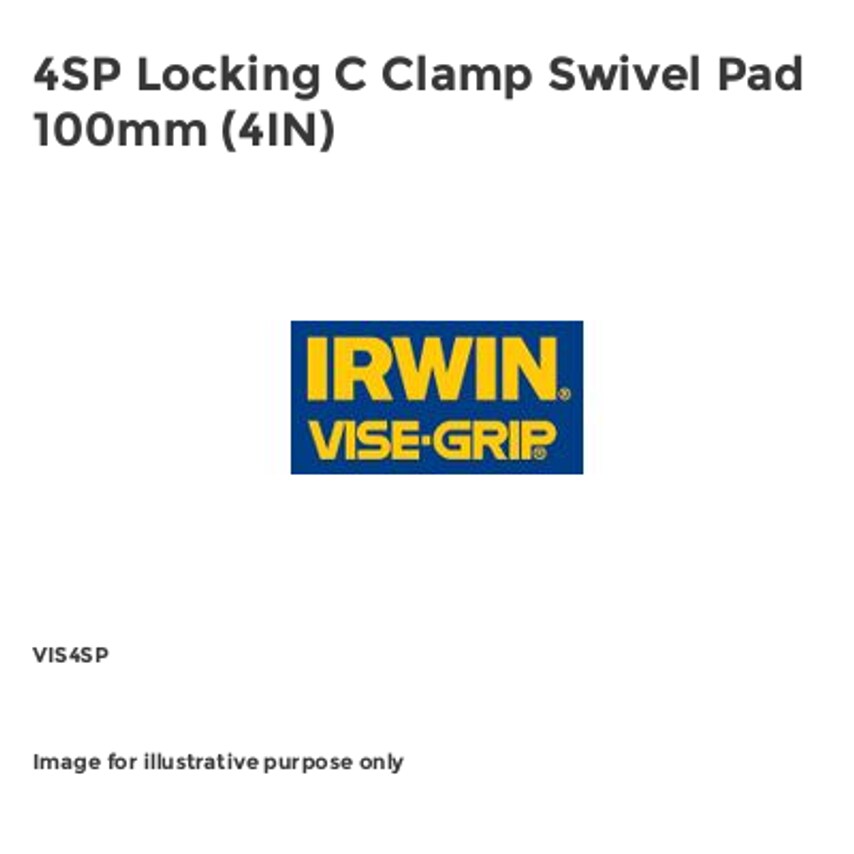 4SP Locking C Clamp Swivel Pad 100mm (4IN)
