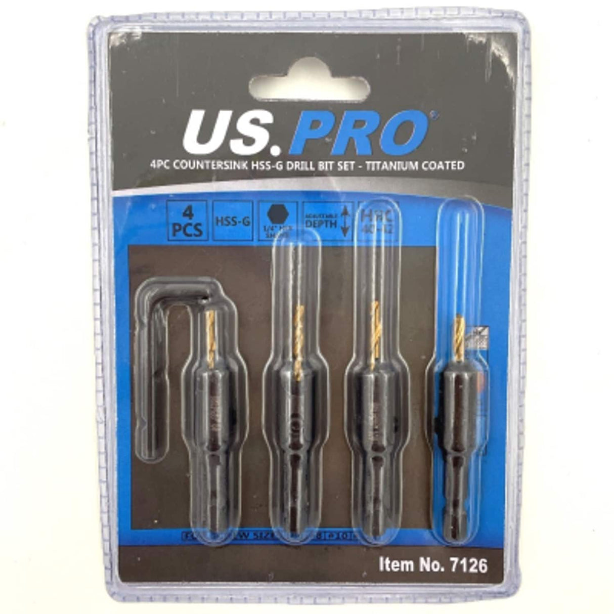 4 Piece Countersink HSS-G Titanium Drill Bit Set