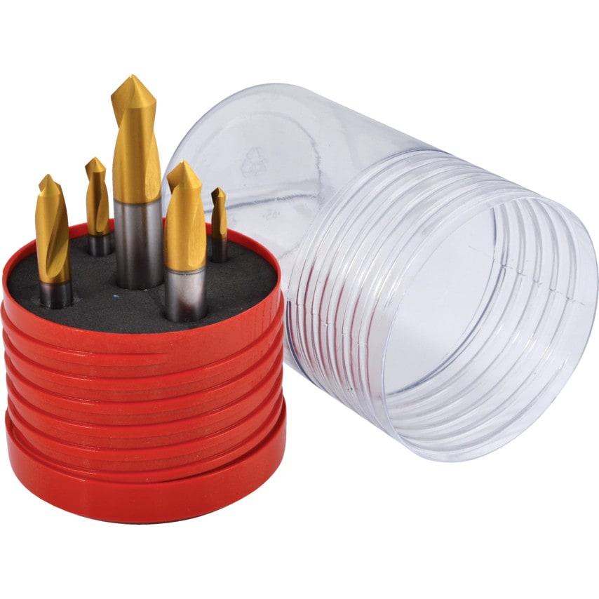 4 - 12MM 90DEG Spotting Drill Set TiN Tipped 5PC