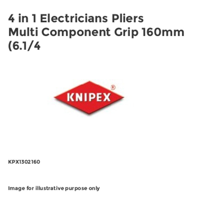 4 in 1 Electricians Pliers Multi Component Grip 160mm (6.1/4