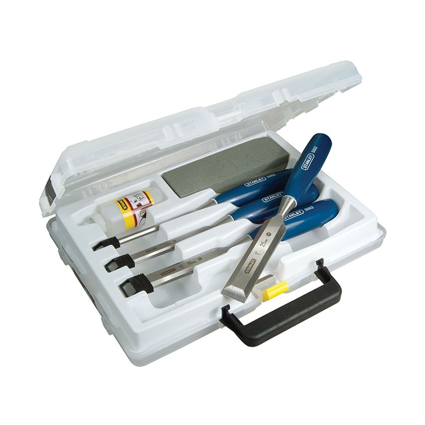 5002 Bevel Edge Chisel & Oilstone Set, 6 Piece STA016130