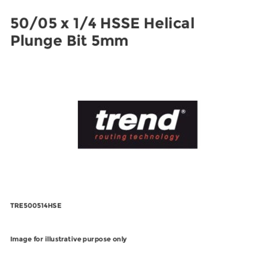 50/05 x 1/4 HSSE Helical Plunge Bit 5mm
