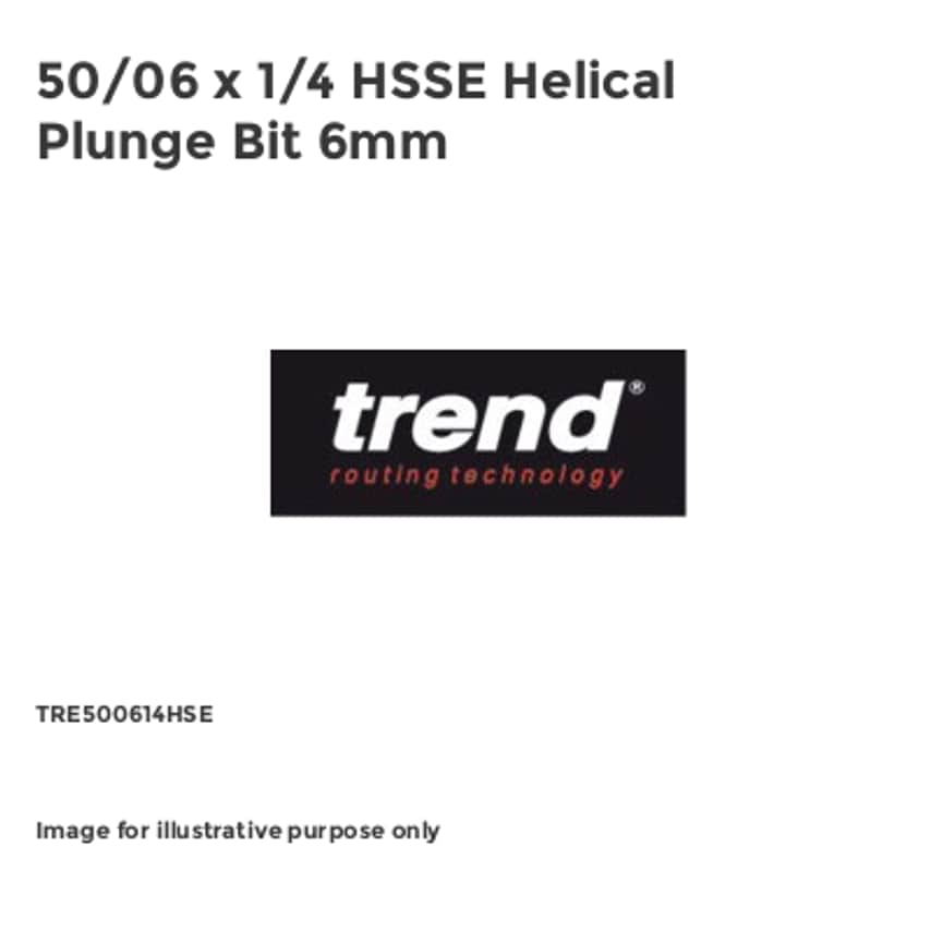 50/06 x 1/4 HSSE Helical Plunge Bit 6mm TRE500614HSE