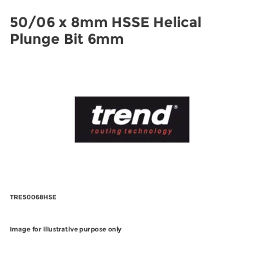 50/06 x 8mm HSSE Helical Plunge Bit 6mm