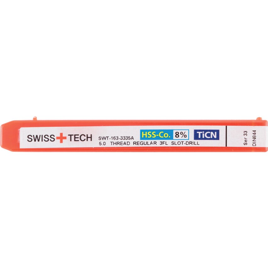 5.00MM HSS-Co 8% 3 Flute Threaded Shank Slot Drills - TiCN Coated