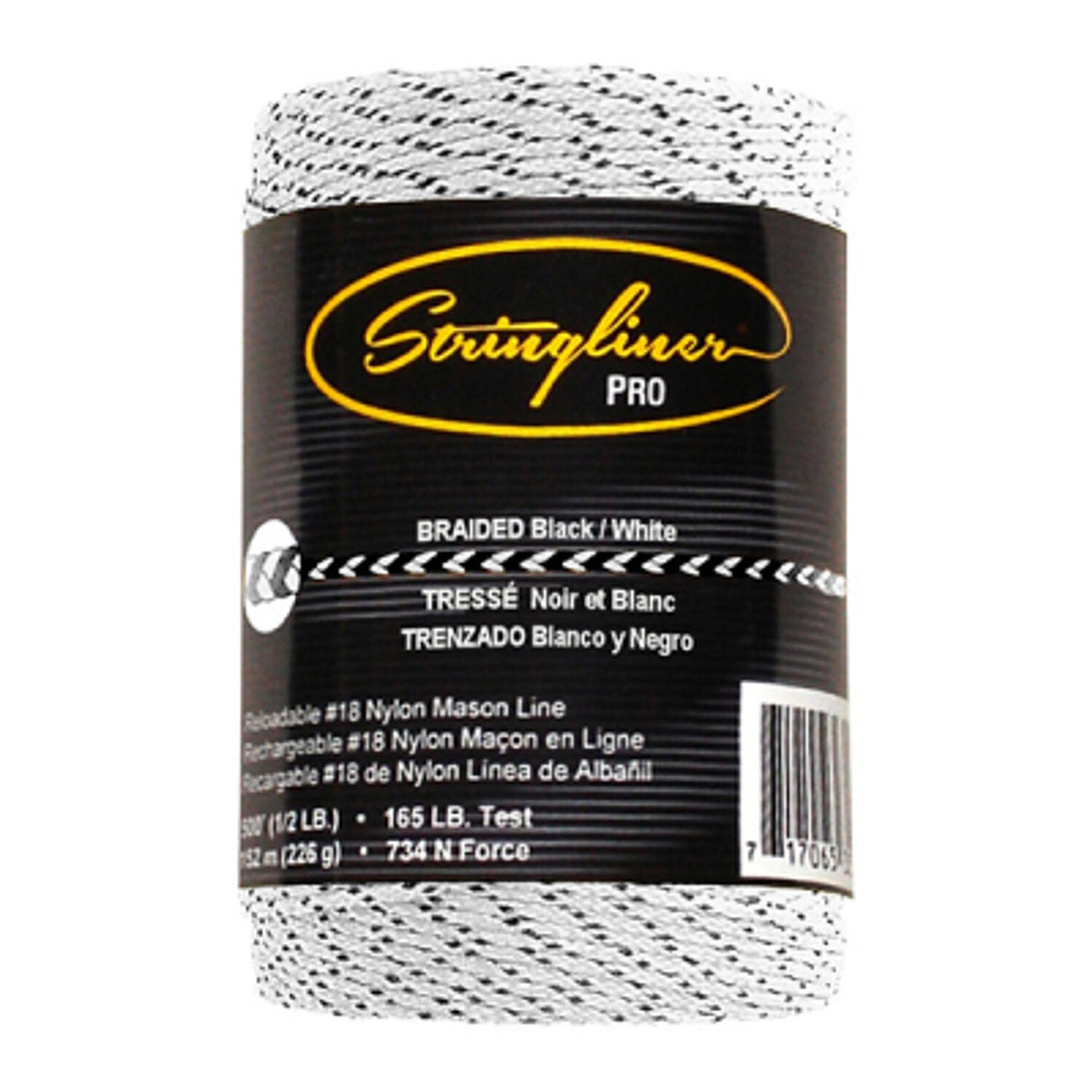500' Braided and Bonded String Line Core - Black/White