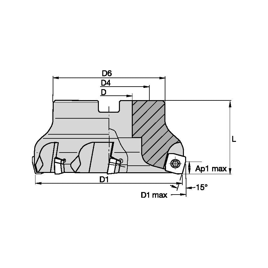 50A04RS75SD12DG Kssm 75 Shell Mill D=50 Z=4