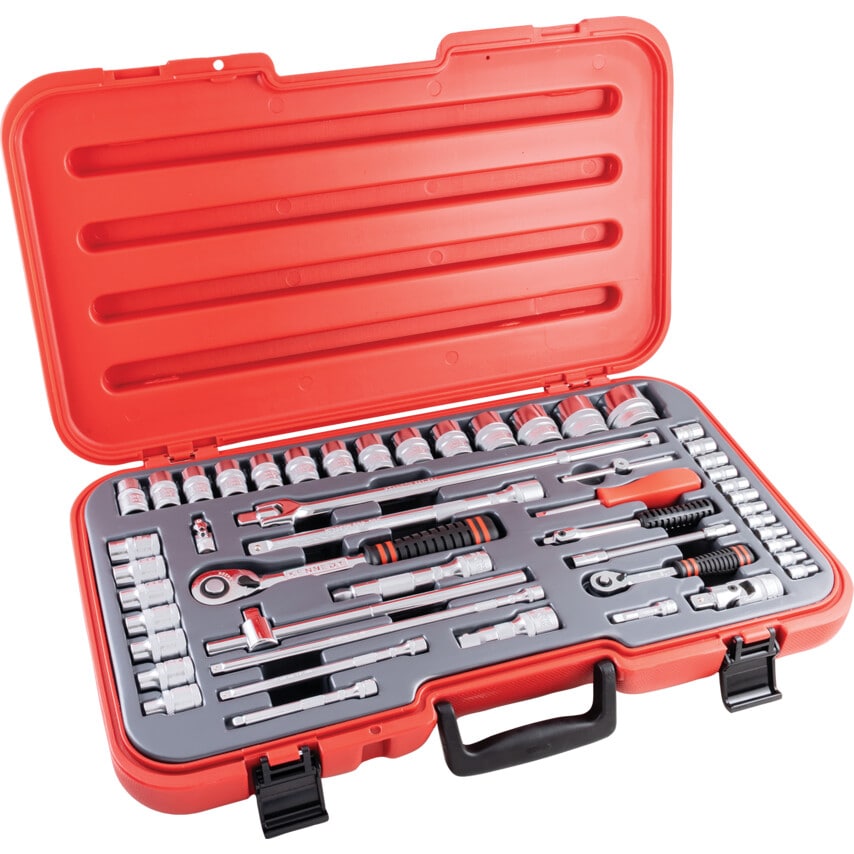50PC 4-36mm Socket Set 1/4-1/2" Square Drive