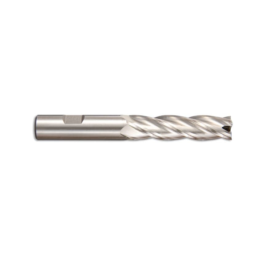 5.0X6 Multi Flute HSCo Flat Shank Long Series End Mill (DIN 844) - Bright Finish