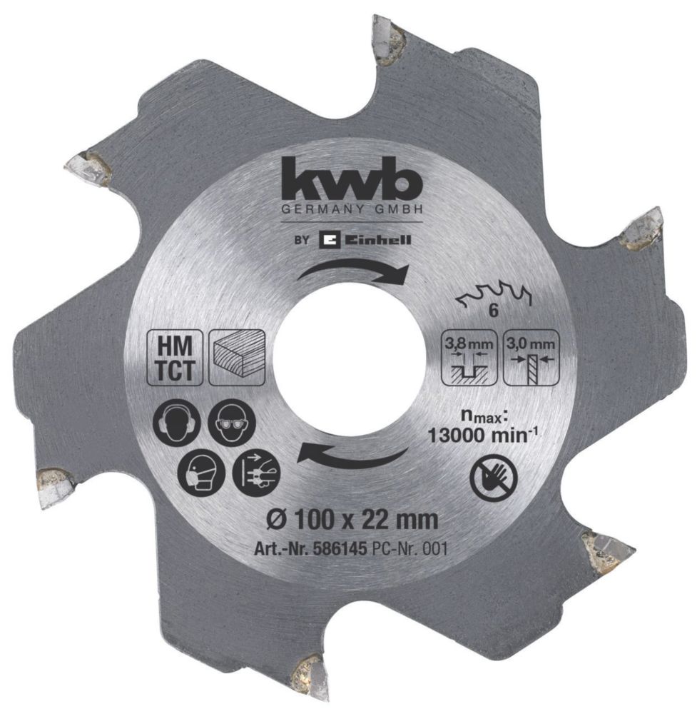 Einhell  6-Tooth TCT Biscuit Jointer Blade 100mm x 22mm