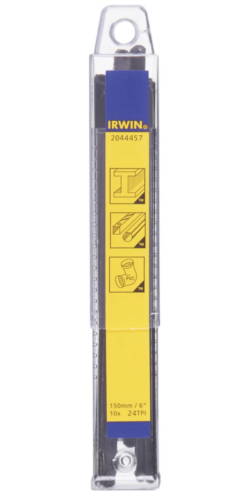Irwin  24tpi Wood/Metal/Plastic Junior Hacksaw Blades 6" (150mm) 10 Pack