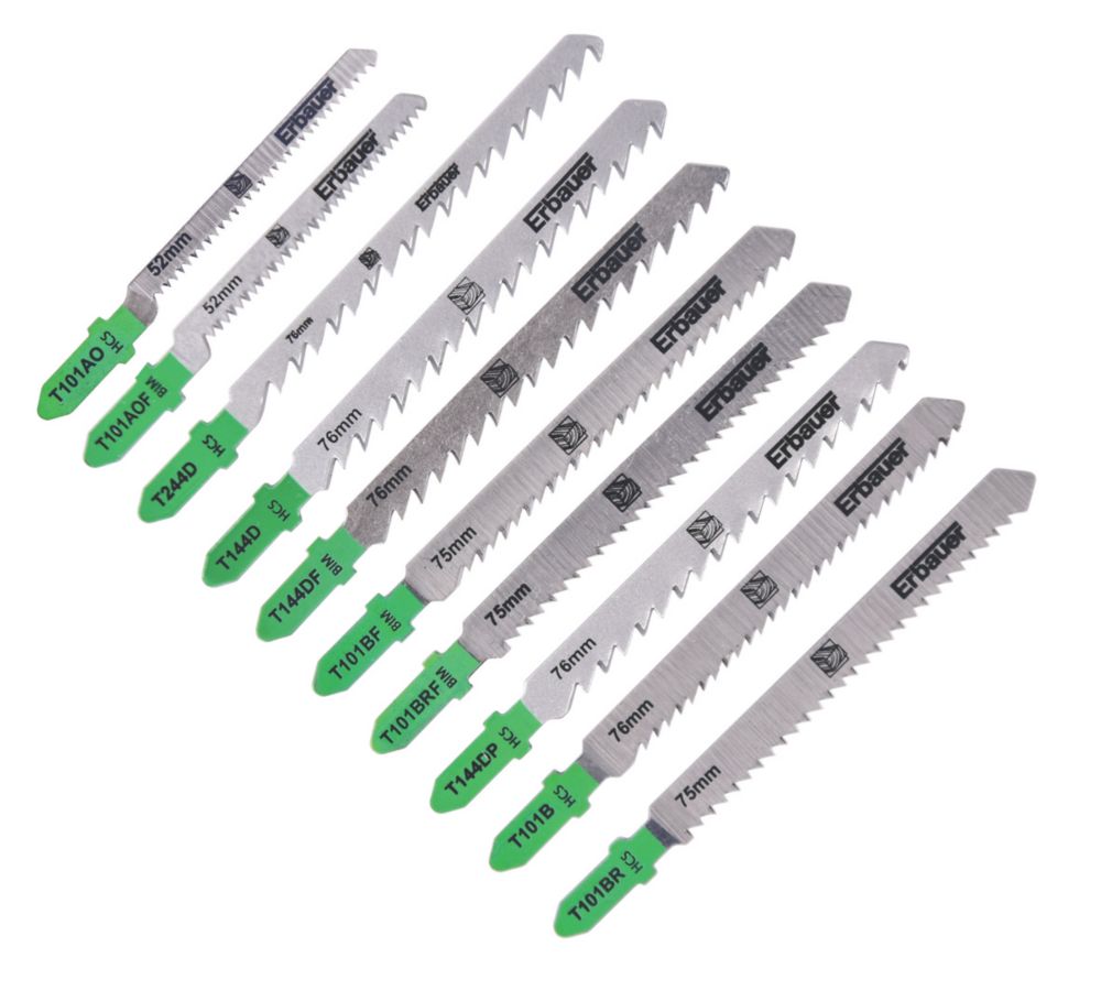 Erbauer   Wood Jigsaw Blades 10 Piece Set