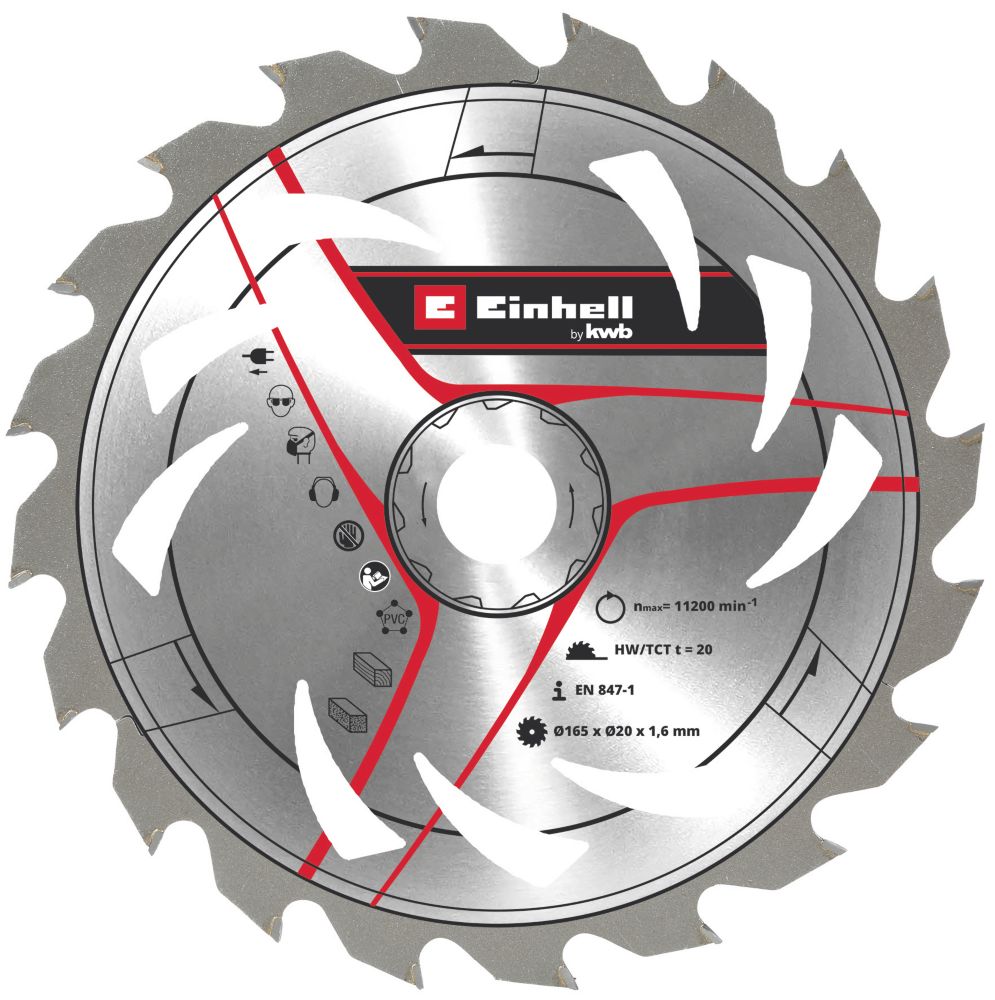 Einhell  Wood/Plastic TCT Circular Saw Blade 165mm x 20mm 24T