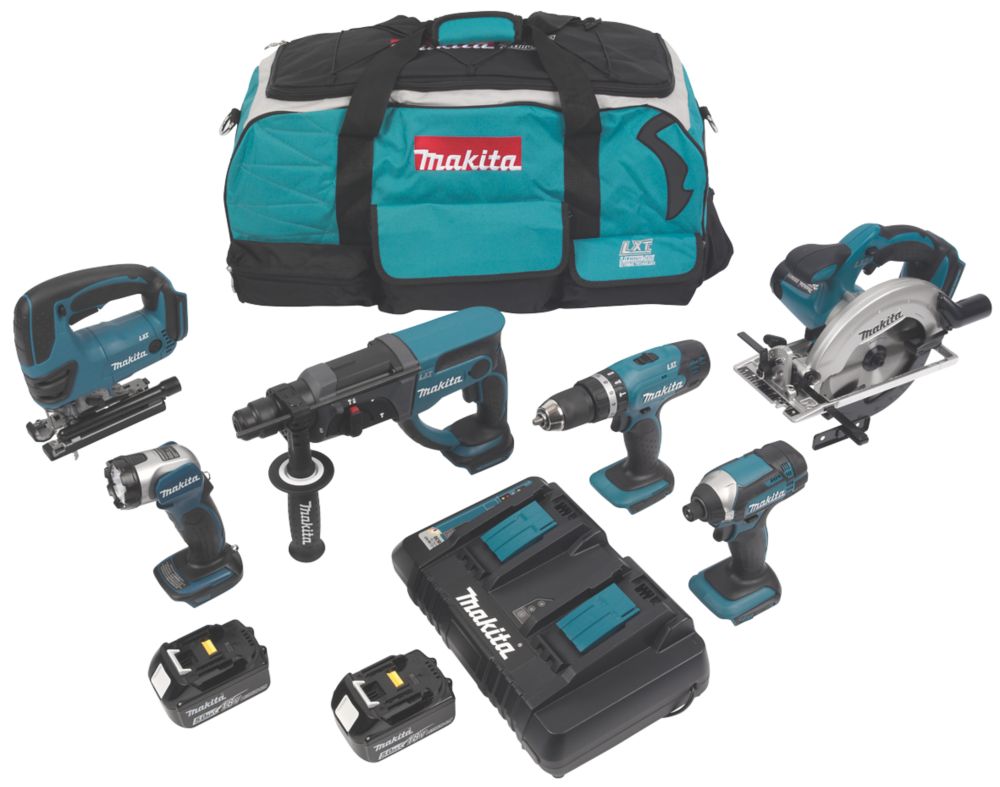 Makita DLX6068PT 18V 3 x 5.0Ah Li-Ion LXT  Cordless 6-Piece Power Tool Kit