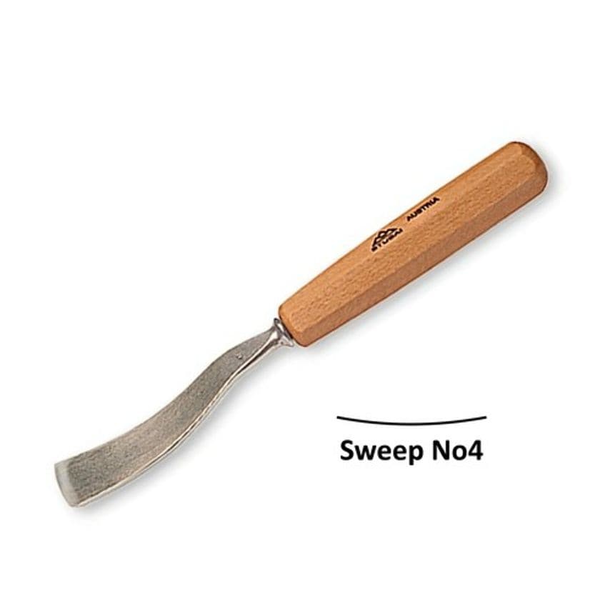 551208 No4 Sweep Long Bent Flat Carving Gouge 8mm