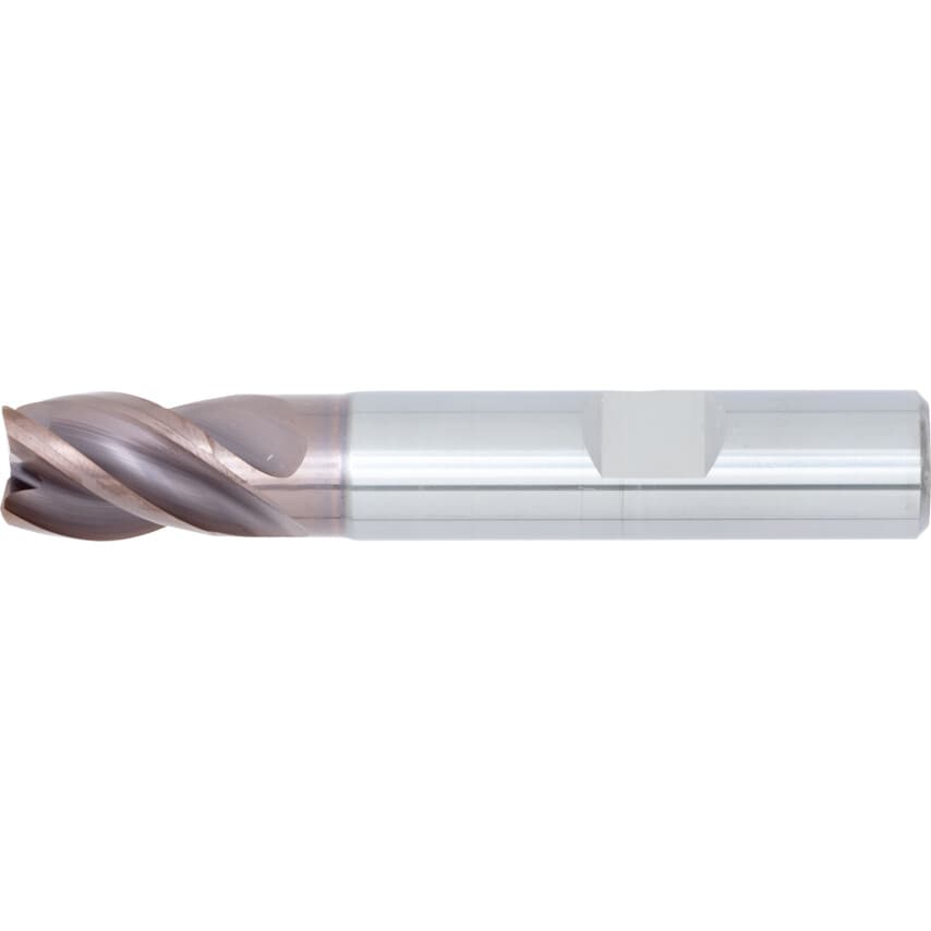 5545 8.00MM Carbide Multi Fluted Flatted Shank Standard Length End Mills - FIREX Coated