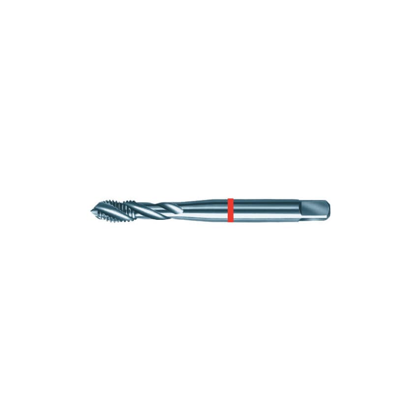 5552 M6 HSS-E Metric Coarse Red Ring Spiral Flute Machine Tap - Steam Tempered Finish