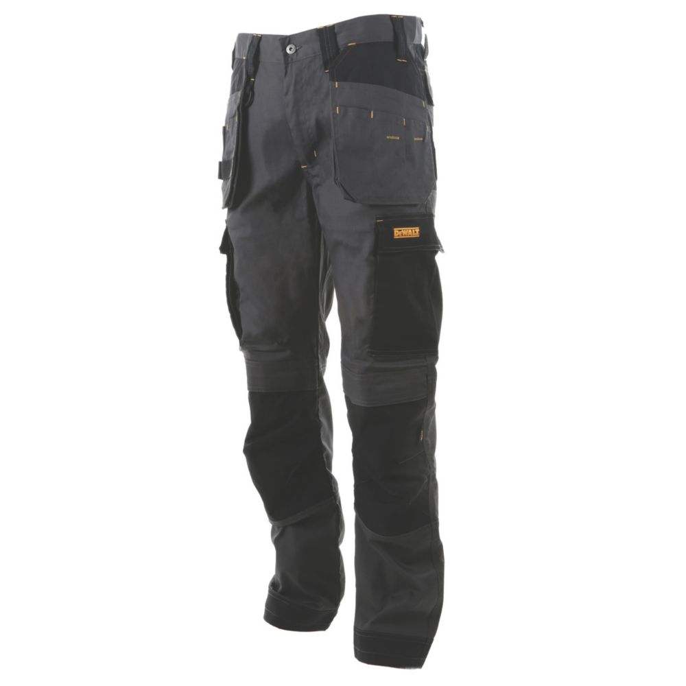 DeWalt Barstow Work Trousers Grey/Black 30" W 33" L