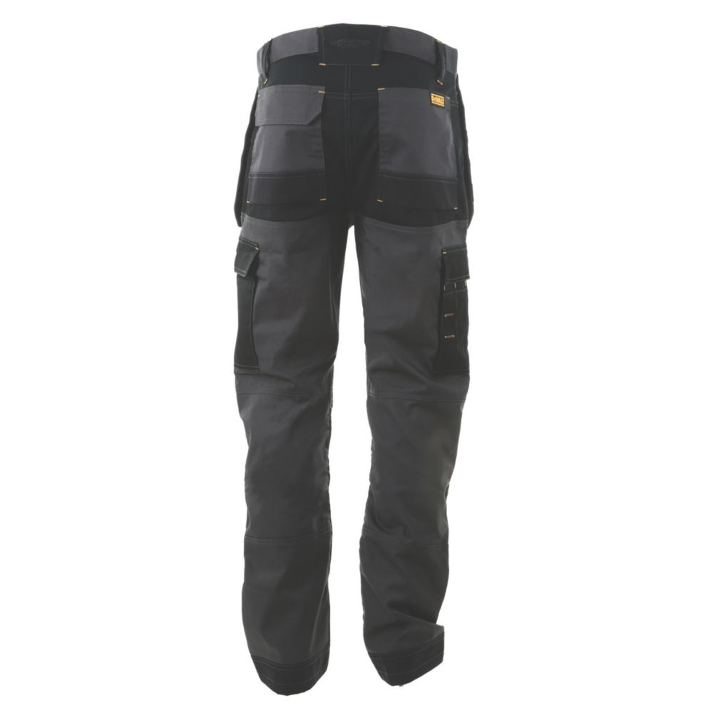 DeWalt Barstow Work Trousers Grey/Black 30" W 33" L