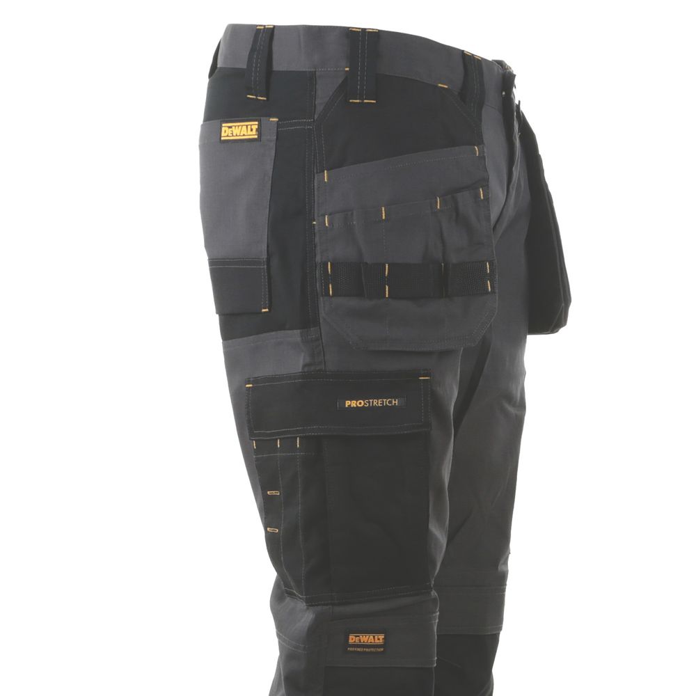 DeWalt Barstow Work Trousers Grey/Black 30" W 33" L