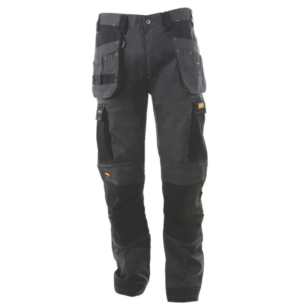 DeWalt Barstow Work Trousers Grey/Black 30" W 33" L