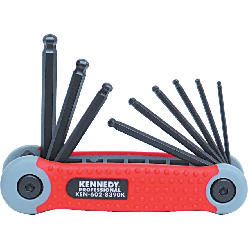 5/64"-1/4" Pro-torq Hex Ball Wrench Set on Clip (9)
