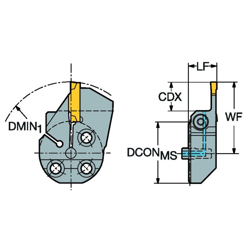 570-25R123G13C CoroCut Head for Grooving