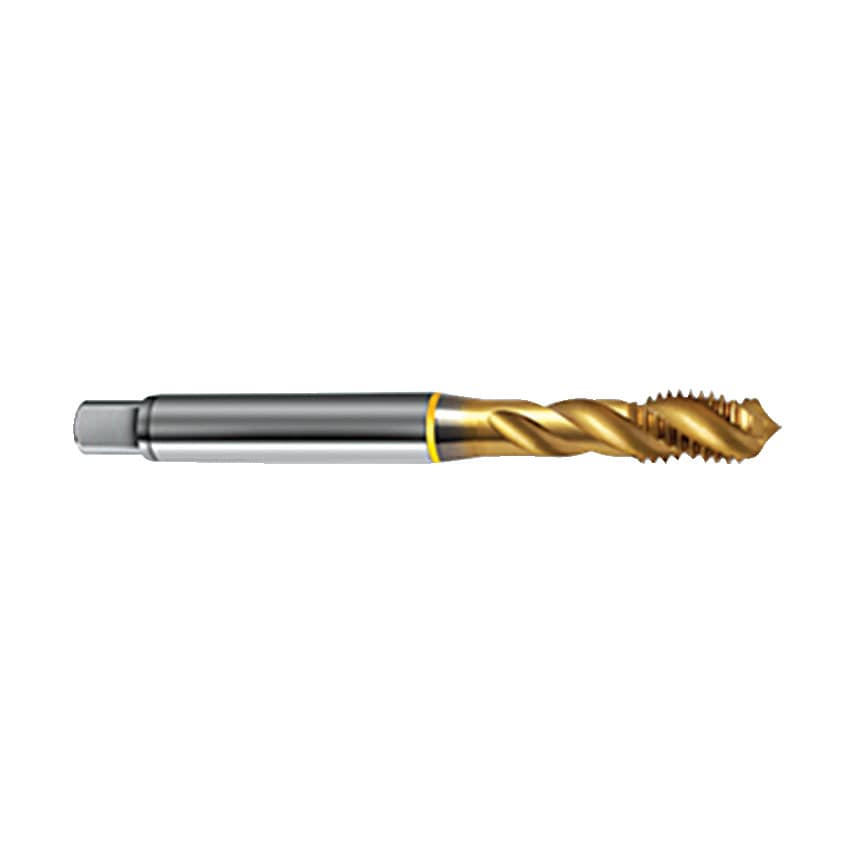 5737 M2x0.40 6H HSS-E Gold Ring Spiral Flute Tap - Tin Coated - DIN 371