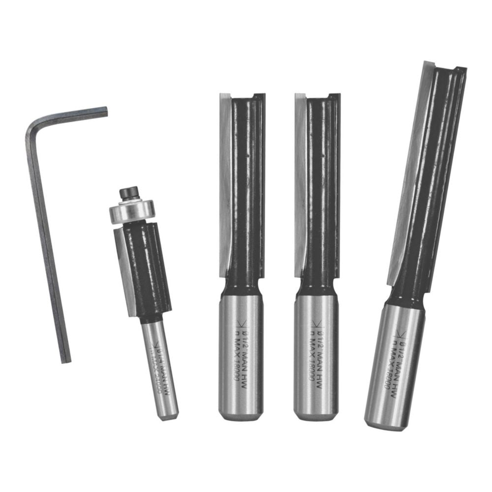 Titan  1/2 & 1/4" Shank Router Bits 4 Piece Set