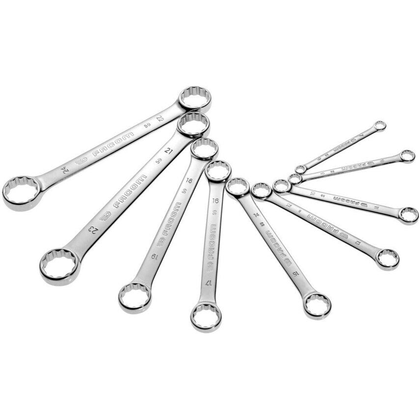 59.JE12 Set of 12 Metric Straight Offset-Ring Wrenches