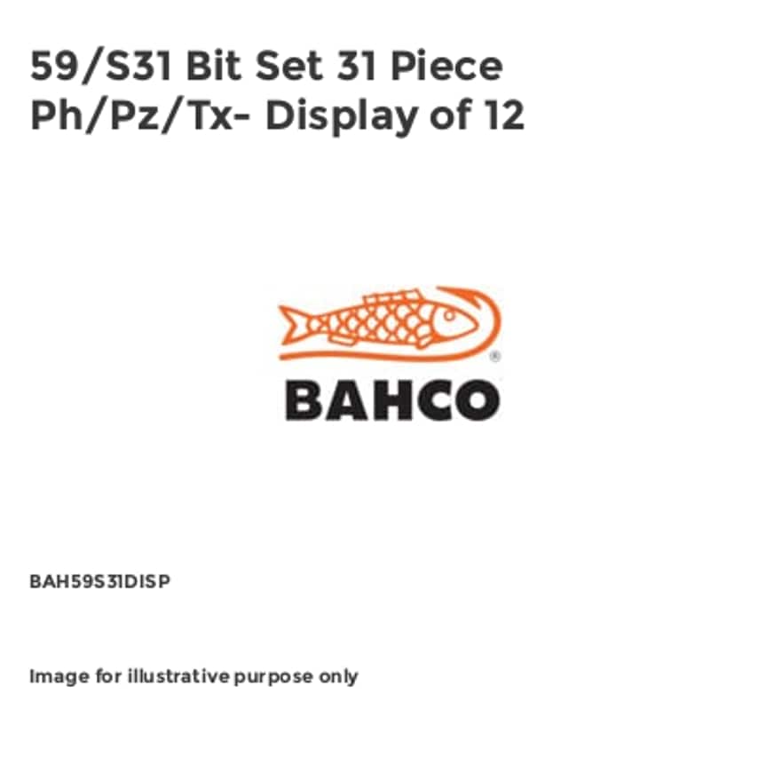 59/S31 Bit Set 31 Piece Ph/Pz/Tx- Display of 12