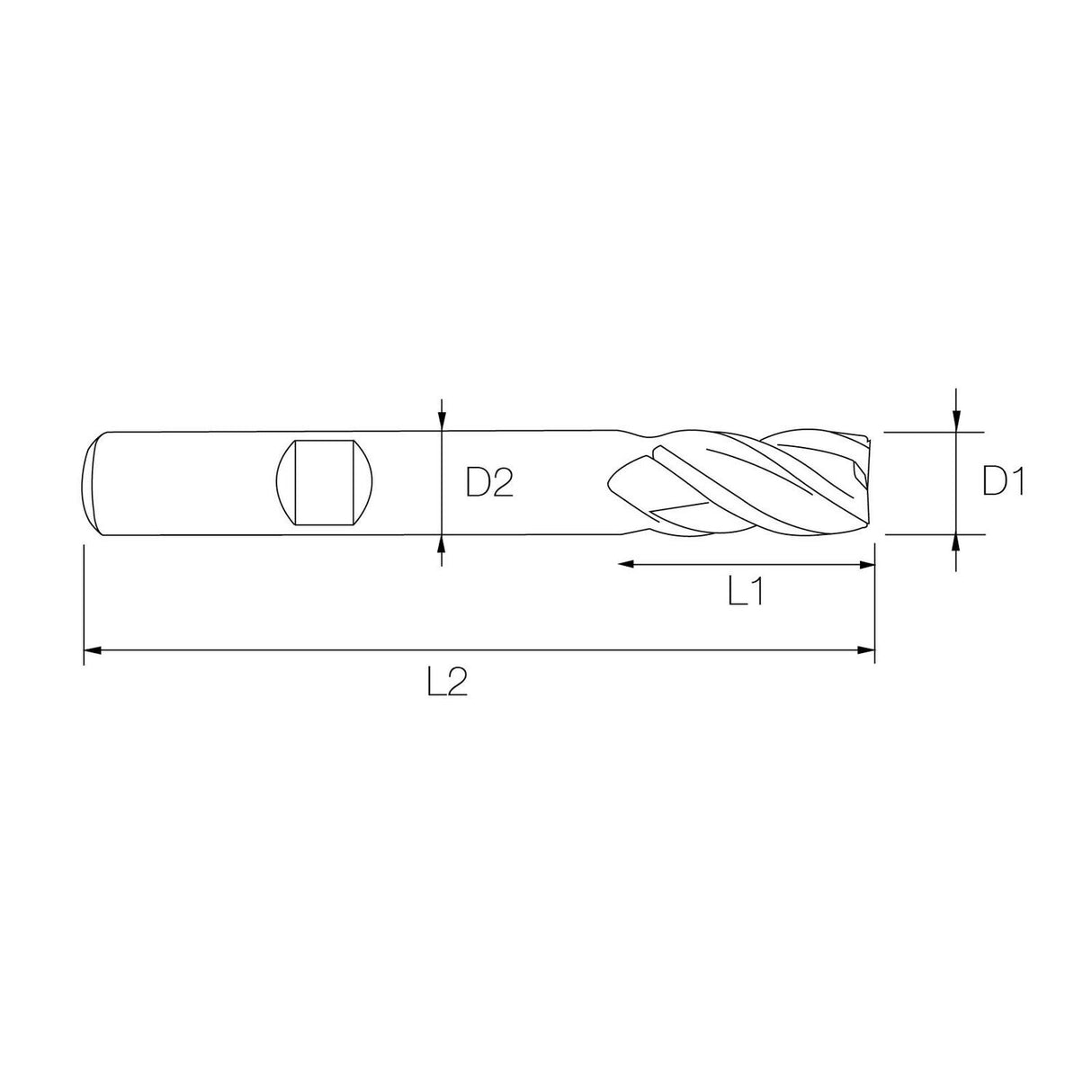 5MM HSS CO8% 4 Flute TiAlN Coated End Mills